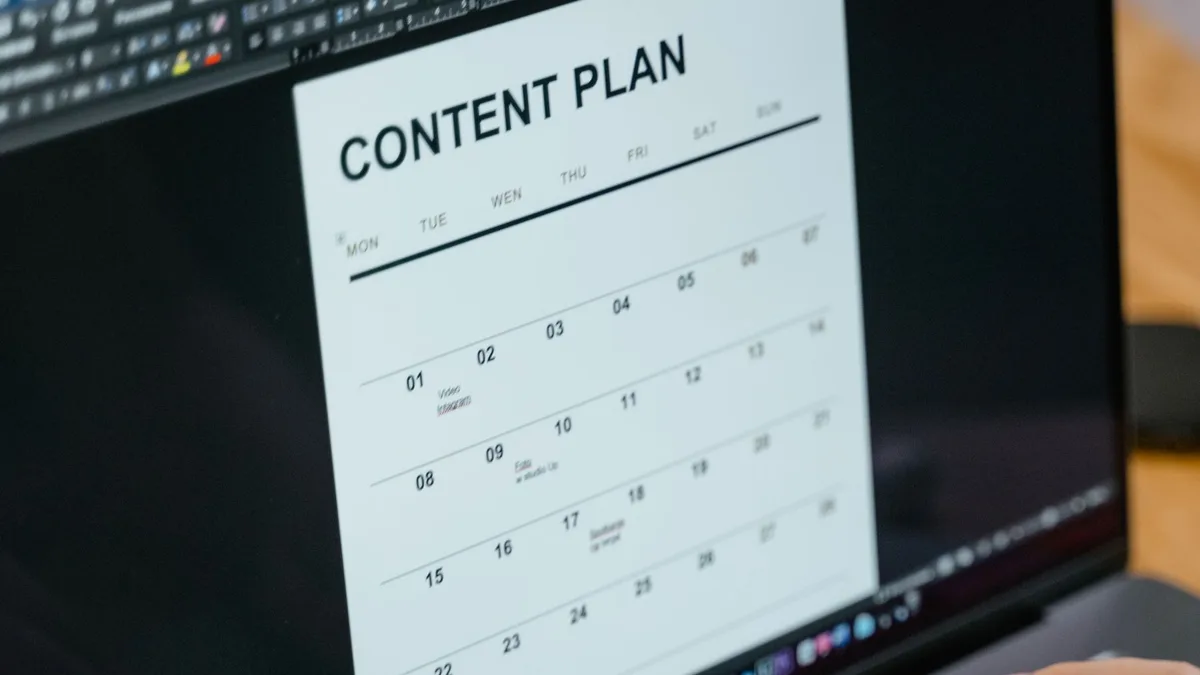 Content plan screen for an AI content creation workflow checklist