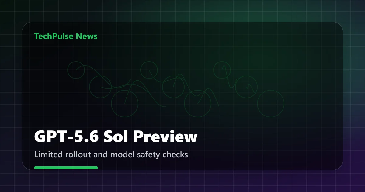 Abstract TechPulse hero image for OpenAI GPT-5.6 Sol limited preview